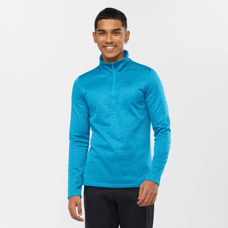 Pánské Mikiny Salomon Essential Lightwarm Seamless Half Zip Blankyt | CZ 23DAILR